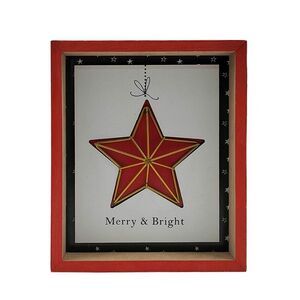 'Merry & Bright' Christmas Sign Decor Wooden Tabletop Holidays Mantel Shelf NWT